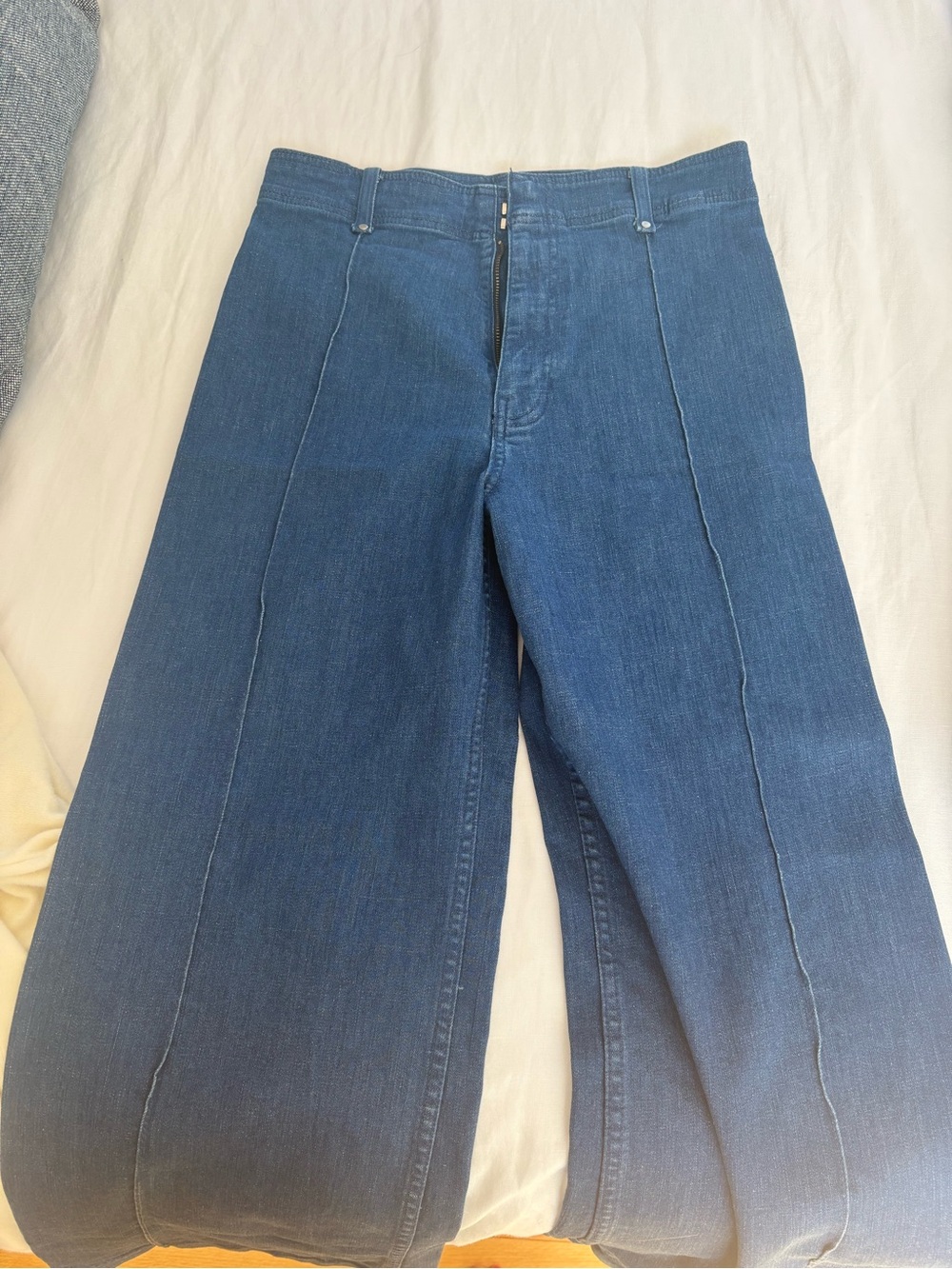 Zara Dark Blue Wide-Leg Jeans